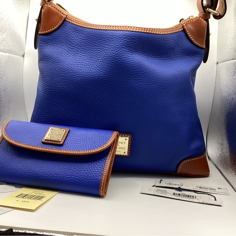 Dooney & Bourke Blue and Tan Shoulder Bag Set